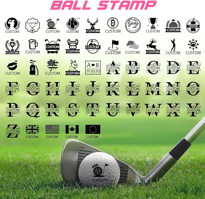 ORYG Custom Golf Ball Stamps with Personalized Name Graphics,Reusable Golf Ball Waterproof Marking Tool,Funny Golfer Gifts,Golf Accessories