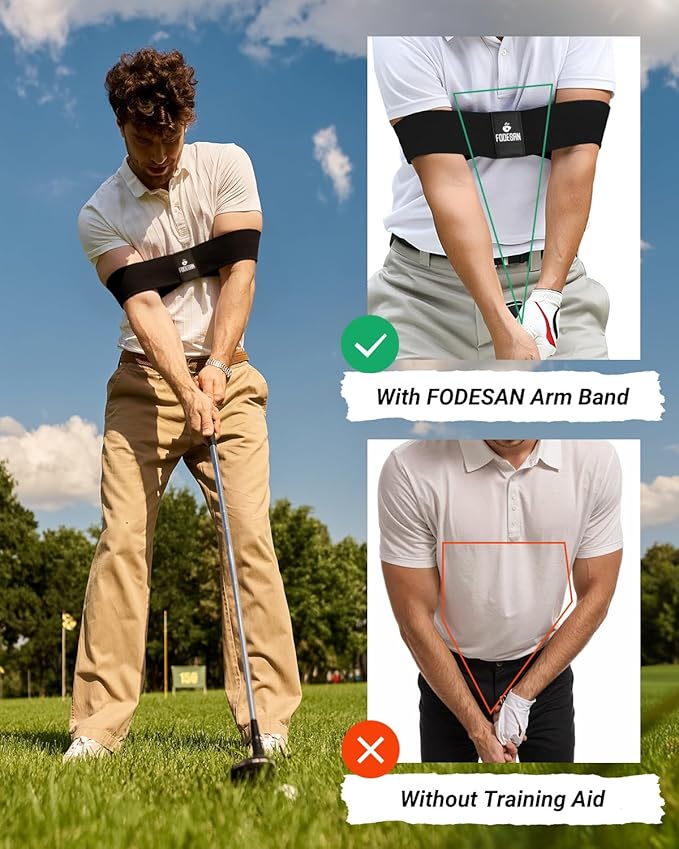 Golf Swing Training Band – Simple Arm Connection Aid for Cleaner Impact, Consistent Tempo & Better Ball-Striking – Easy Swing Trainer for All Golfers, Great Golf Gift
