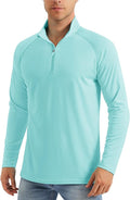 MAGCOMSEN Men's Long Sleeve Sun Shirts UPF 50+ Tees 1/4 Zip Up Fishing Running Rash Guard T-Shirts Outdoor Shirt