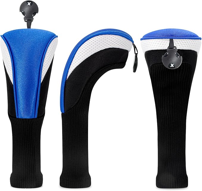 Golf Head Covers for Fairway Woods Driver Hybrids 5 Pieces Nylon Mesh Sports Fan Golf Club Headcovers-Golf Accessories for Men Women.