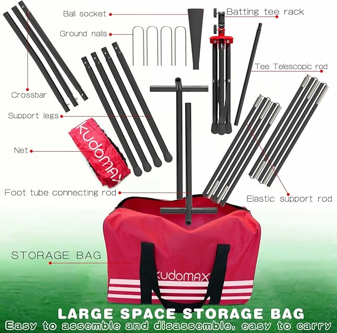 Baseball/Softball 6×6FT Kids Practice Net for Hitting & Pitching,Stable Bow Frame, Batting Tee, Target and Strike Zone for Throwing, Most Suitable for Kids and Teenager