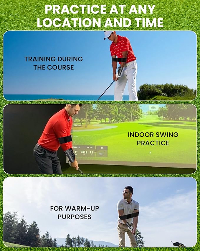 Golf Training Aid Kit Included 2 Elastic Golf Swing Band & 2 Wrist Correction Trainer Arm Posture Corrector Golf Swing Trainer Set Accuracy Wrist Angle for Beginners Men Women