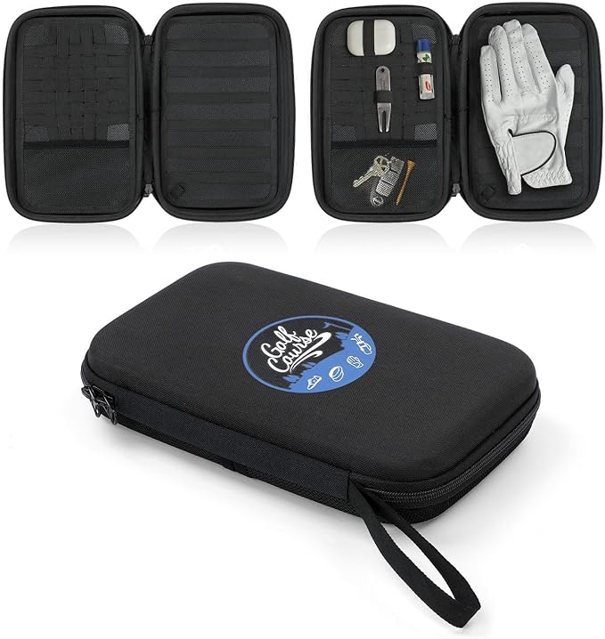 VISEMAN Golf Glove Holder Case, Golf Accessory Case with Detachable Golf Glove Shaper, Portable Golf Hard Case Waterproof for Golf Essentials, Balls, Markers, Tees