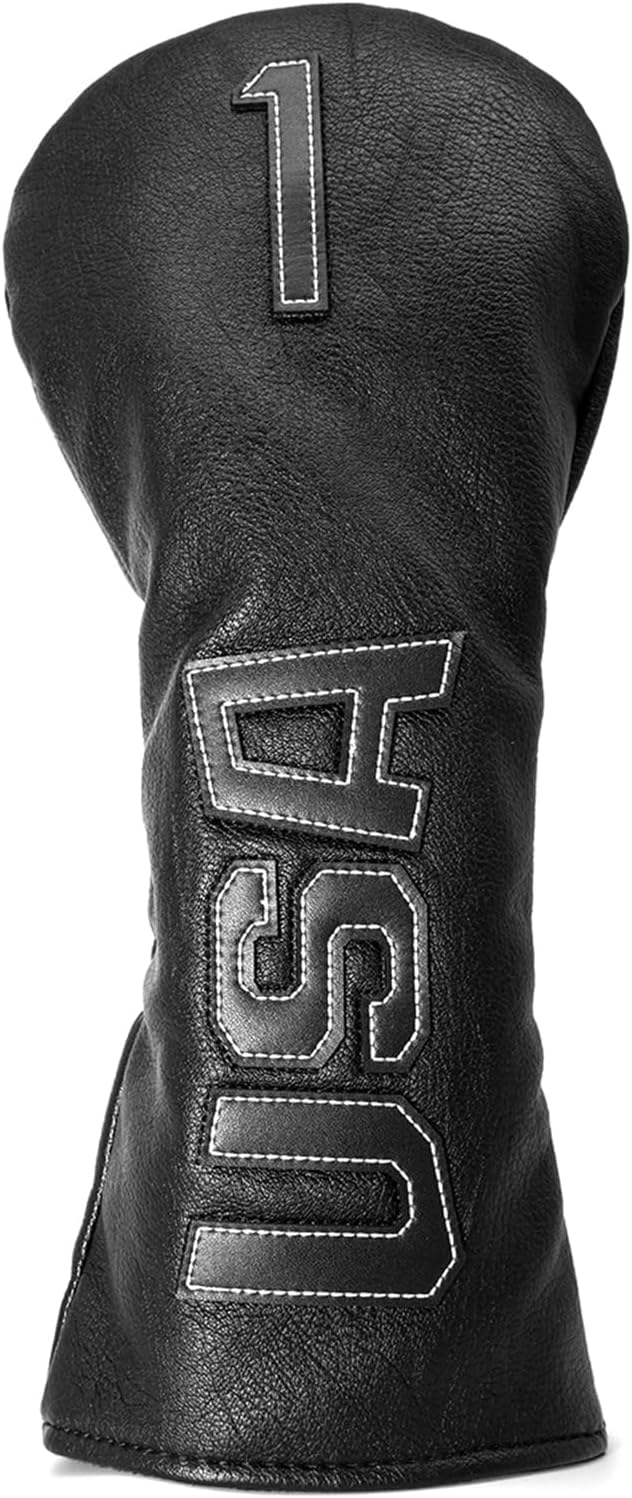 Golf Club Head Covers,USA Golf Driver Headcover Fariway Wood Covers Hybrid Head Covers 3 Wood Headcover Leather Golf Headcover with Number Tag for All Brand