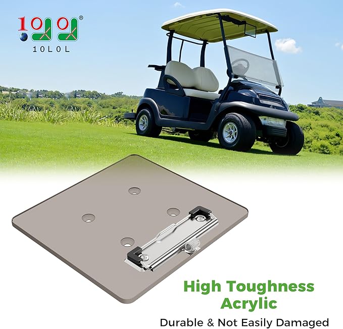 10L0L Golf Cart Steering Wheel Scorecard Holder with Pencil Holder Fit Yamaha,Club Car, EZGO - Upgrade Anti Drop Clip