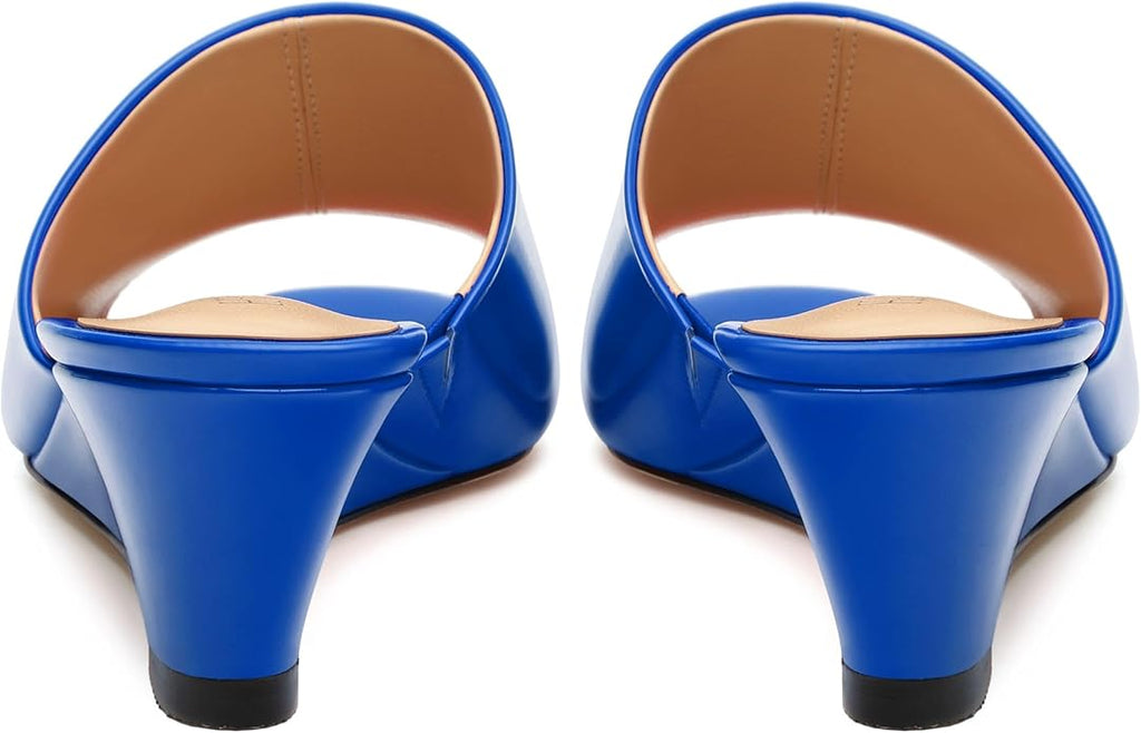 Wedge Sandals for Women Open Toe Wedge Heels Womens Matte High Heel Sandal Round Toe Heeled Wedge Sandals Slip on Casual shoes 2 inch