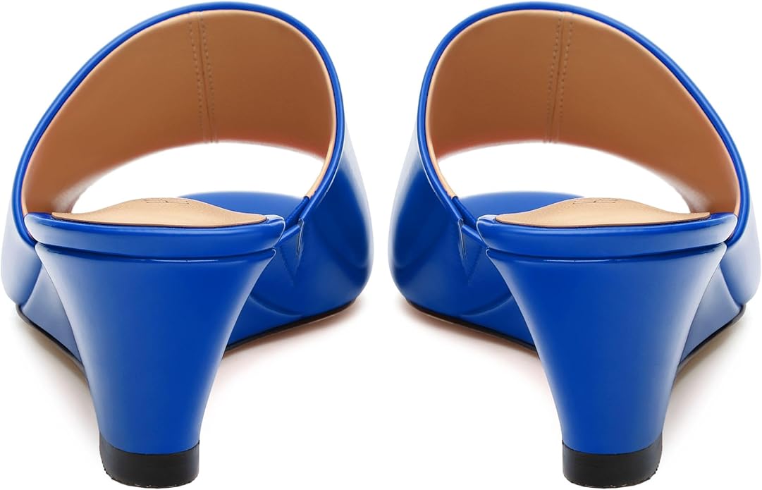 Wedge Sandals for Women Open Toe Wedge Heels Womens Matte High Heel Sandal Round Toe Heeled Wedge Sandals Slip on Casual shoes 2 inch