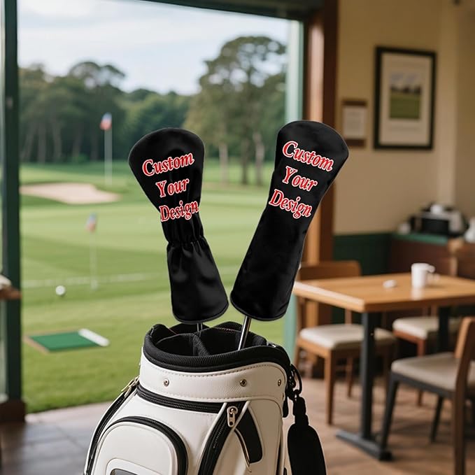 Golf Club Head Covers for Club Protective, Waterproof PU Leather Driver Fairway Wood Hybrid Head Cover