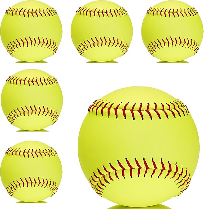 Official Size 12" Softballs - Fastpitch Practice & Training Balls, Leather Covered