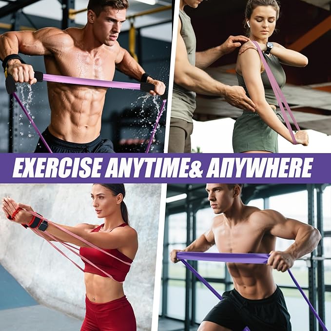 WHATAFIT Resistance Bands,Pull Up Assist Bands Set with Handles, Exercise & Workout Bands with Door Anchor for Men & Women – Home Fitness Equipment for Strength Training, Stretching