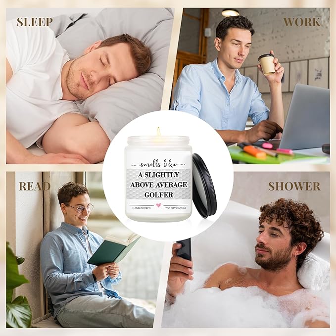 Funny Golf Gifts for Men Women Unique, Golf Birthday Gifts for Men Him Dad, Mens Golfing Gift, Golfing Accessories for Mens Golfers Stuff Christmas Fathers Day Ideas Decor, Lavender Scented Candle 7oz