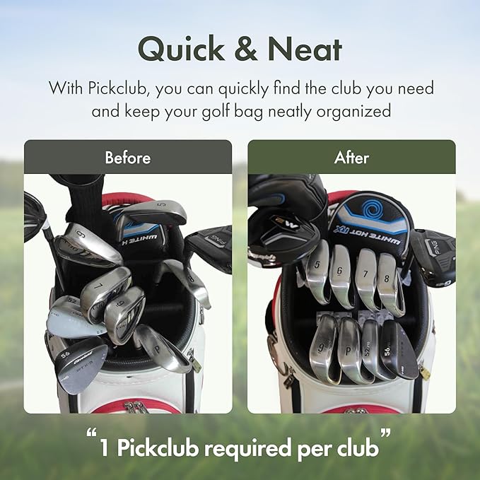 Golf Club Holder Club Organizer Durable Polycarbonate Clips for Irons,Woods,Drivers Heavy-Duty Golf Bag Clip-On Holder Golf Accessories