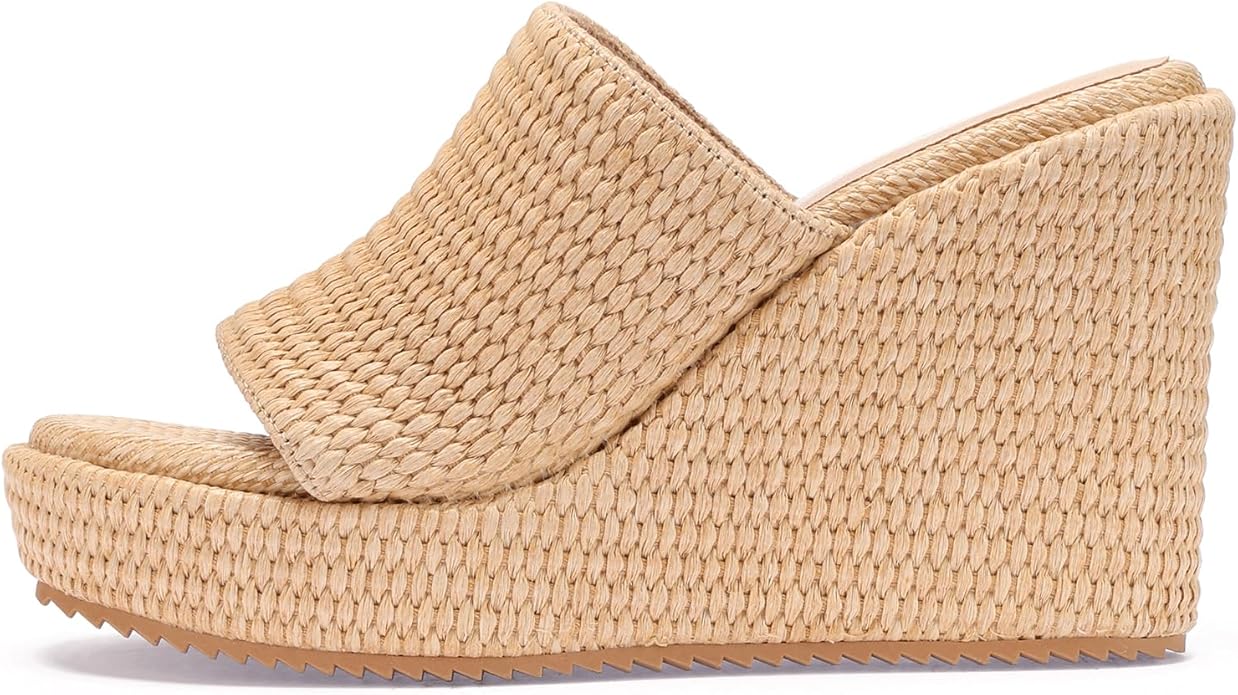 VICKI·VICKI Wedges for Women Platform Sandals Wedge Heels for Sandals Comfortable Summer Espadrille Shoes Ankle Strap&Open Toe