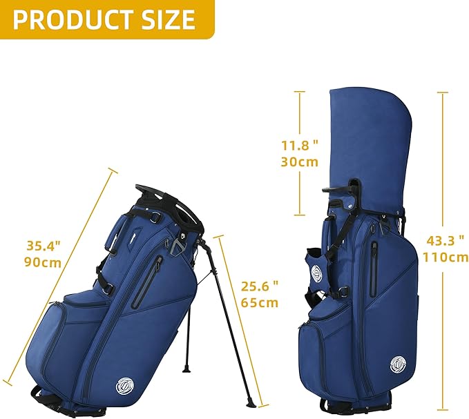Golf Stand Bag 14 Way, Lightweight Golf Bags for Men Women with Stand, Padded Ergonomic Double Strap, Full Length Dividers, Multiple Pockets, Rain Hood