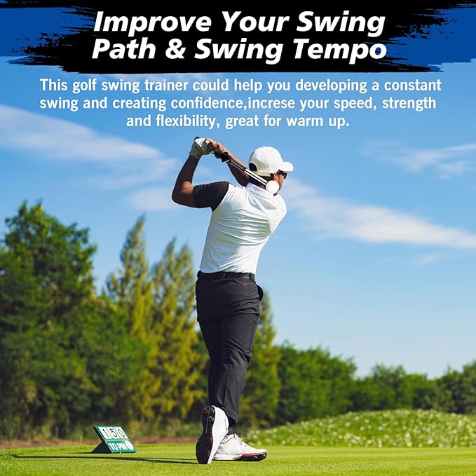 Telescopic Club, Retractable Golf Swing Training Aid with Golf Grip Trainer,Practice Golf Stick & Golf Swing Trainer for Warm-up/Indoor Practice/Strength & Tempo Training