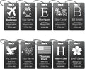 Personalized Metal Luggage Tags, Custom Suitcase Aluminum Name Tags with 5.9in Steel Ring, Laser Engraved Text and Logo, for Travel Gift, Baggage, Golf Bag (Black)