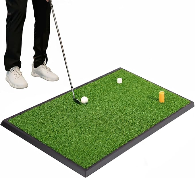 SAPLIZE Foldable Heavy-Duty Golf Hitting Mat with 10mm EVA Backing for Indoor/Outdoor Swing & Chipping, Golf Accessories & Gift for Men & Women