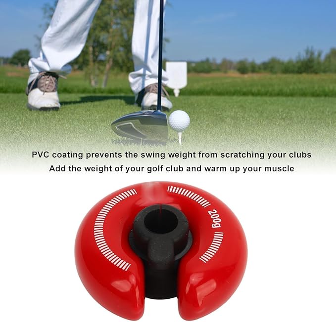 Golf Weight Rings, 200g/8oz Zinc Alloy Golf Swing Weight Ring, Red Golfs Club Swing Trainer Rings Donut Accessories for Practice Training Warm Up
