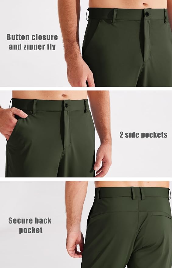 Libin Men's Golf Pants Joggers Lightweight 3 Pockets Slim Fit Soft Stretchy Tapered Work Dress Athletic