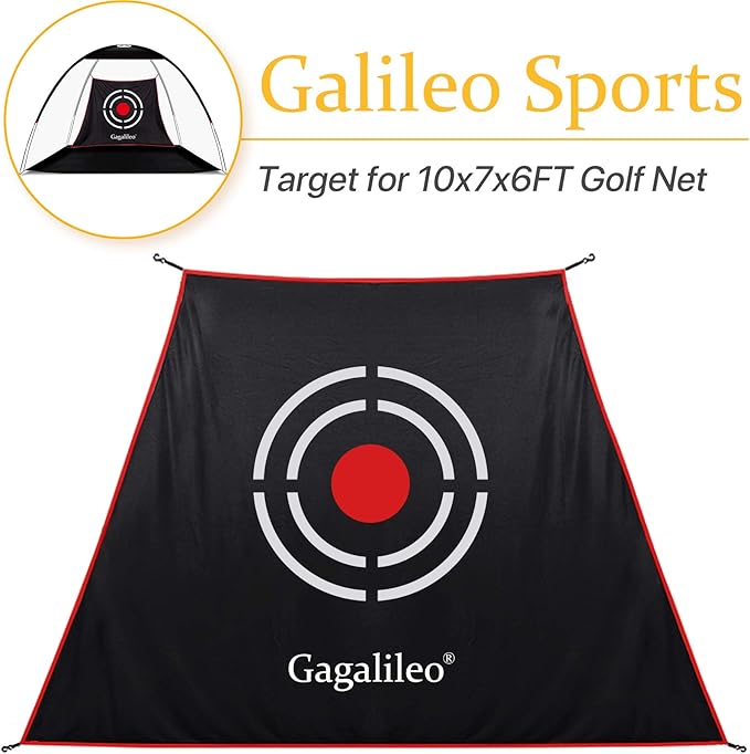 Gagalileo Golf Target Cloth: Protective Net Portable Easy Setup with S-Hooks & Ropes Indoor Outdoor Practice All Golfers Training Accuracy for Backyard Garage