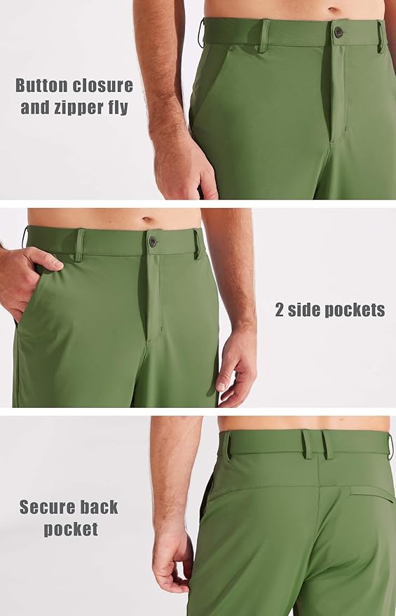 Libin Men's Golf Pants Joggers Lightweight 3 Pockets Slim Fit Soft Stretchy Tapered Work Dress Athletic