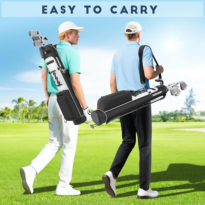 Findway Golf Stand Bag, Par 3 Golf Bag Pitch n Putt Small Golf Bag with Ball Holder and Cooler Bag, Lightweight Golf Carry Bag for Men Women