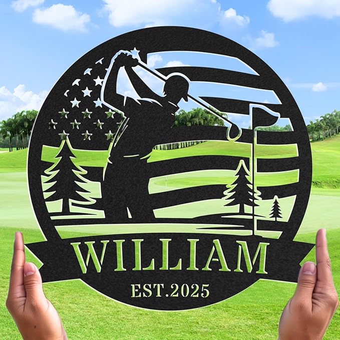 Personalized Golf Metal Wall Art, Vintage Golf Wall Decor, Custom Signs Outdoor Metal, 19th Hole Home Decor for Man Cave Garage Bar Club, Personalized Gifts for Men Dad Father