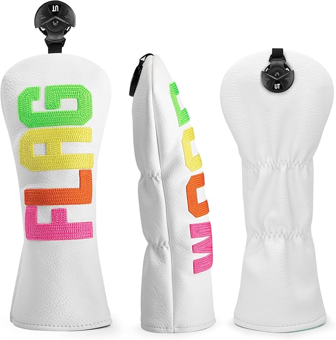 Golf Club Head Covers - 4 Options: Driver, 3 Wood, Hybrid - White Golf Driver Fairway Hybrid Head Cover