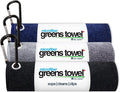 3 Pack Golf Towel Set for Golf Bags with Clip, Plush Microfiber Nap Fabric, 16x16, The Original, Multiple Colors (Navy-Grey-Black)