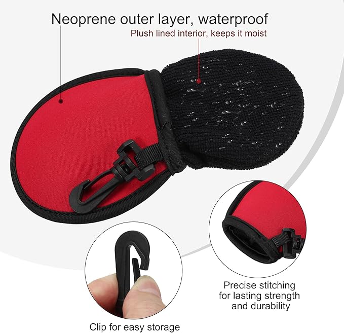 PATIKIL Golf Ball Washer Pouch, Portable Golf Balls Cleaner Pocket Bag with Hanging Clip for Golf Exercise