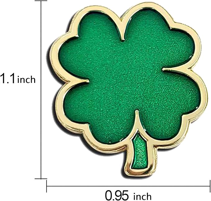 2 Pcs Clover Golf Ball Markers with Golf Ball Marker Hat Clip (Four Leaf Clover)