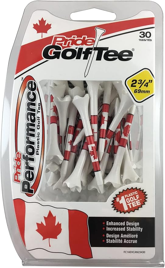 Pride Performance Canadian Flag Golf Tees, 30 Count