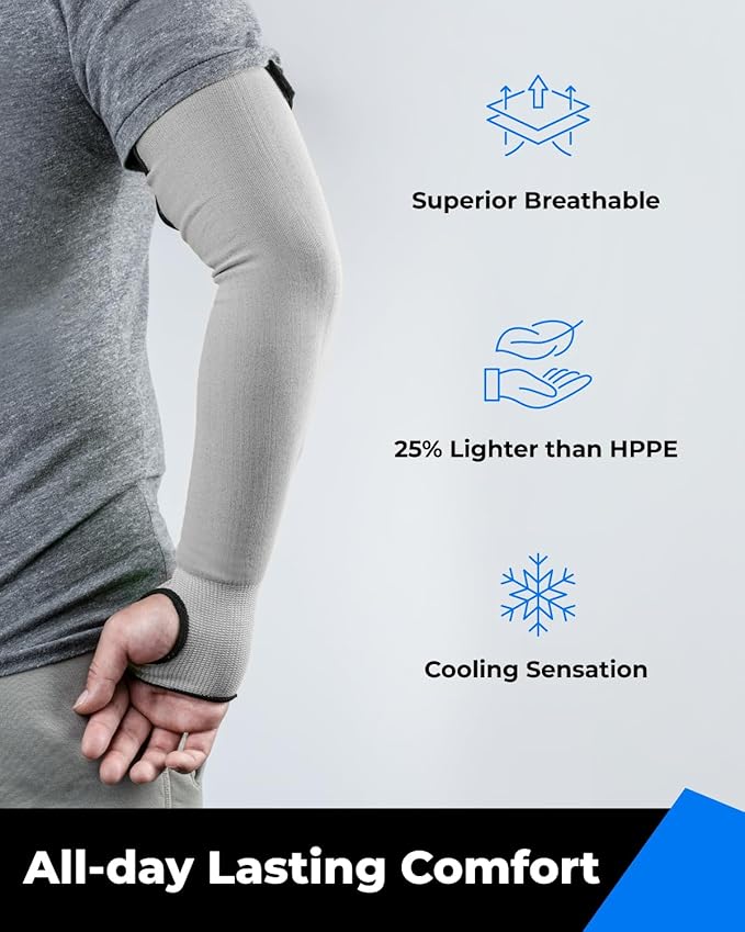 Ultra-Comfort Cut Resistant Sleeves for Thin Skin and Bruising, Cooling Protective Arm Sleeves for Gardening, Farming, Yard