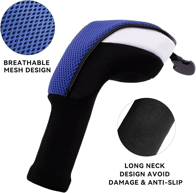 Golf Club Head Cover for Driver Fairway Hybrid 3 Pcs Woods Headcovers, Golf Accessories Head Covers Set with Interchangeable No. Tags 3 4 5 7 X Golf Accessories for Men Women