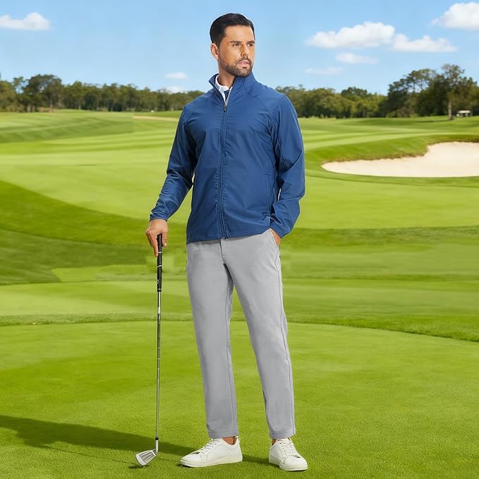 M MAELREG Golf Pants Men Fleece Lined 30"/32"/34" Heat-Tech Dress Pants for Men Water-Resistant Stretch Warm Winter Trousers