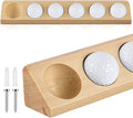Golf Ball Display Case 6 Standard Size Wooden Wall Mount Golf Ball Stand Holder Display for Collector Sport Memorabilia Accessories Gift Office Tabletop Decor(Original Wood Color,1 Pack)
