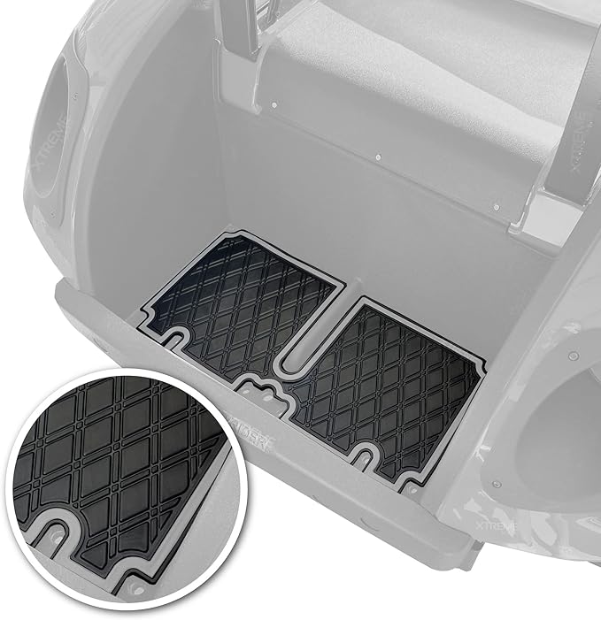 Xtreme Mats Bag Well Mat Rubber Liner Insert Protects Plastic Surfaces from Scuffs for EZGO Golf Carts - TXT (2013-2022) Liberty (2021+) Cushman* S4 - Grey Trim