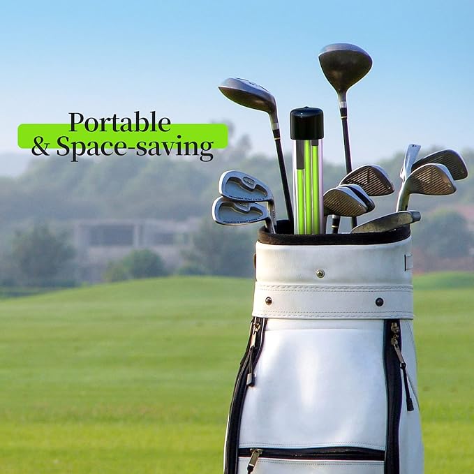 MoKo Golf Alignment Stick, 2 Set Golf Alignment Rods, 48" Collapsible Alignment Stick Golf Training Aid for Aiming, Putting, Posture Corrector, Golf Practice Sticks with Clear Tube Case
