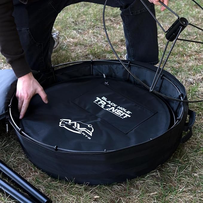 MVP Disc Sports Black Hole Lite 24-Chain Disc Golf Basket with Transit Bag