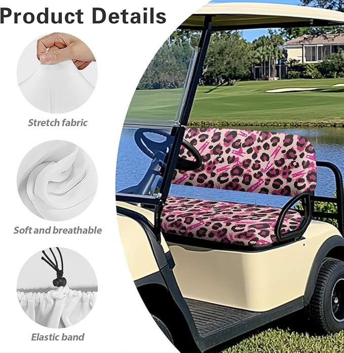 Fashion Print Golf Cart Seat Covers 2 Passenger Golf Cart Backrest Cover Golf Cart Seat Towel Gift for Friends