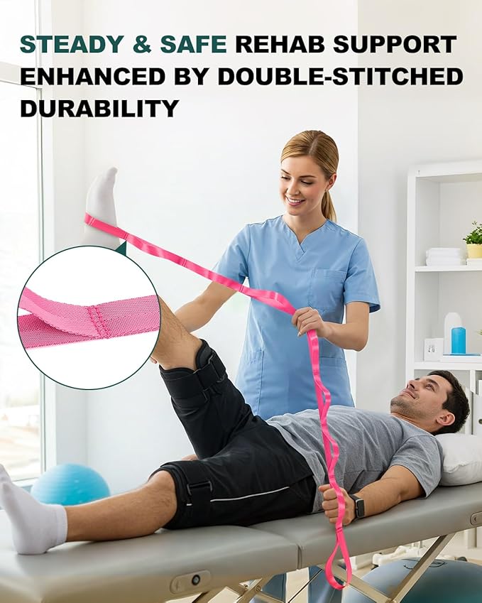 Trideer Stretching Strap Yoga Strap Physical Therapy for Home Workout, Exercise, Pilates and Gymnastics, 10 Loops Non-Elastic Stretch Bands with Aesthetic Packaging for Women & Men