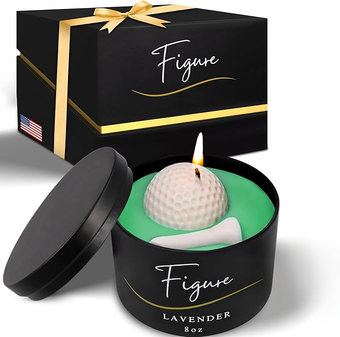 All-Natural Golf Candle – Lavender Scent | Hand-Poured in The USA | Beeswax & Soy Wax | Essential Oils | 100% Beeswax Wick | Premium Gift Box | Candle Gifts for Men & Women| Aromatherapy Benefits