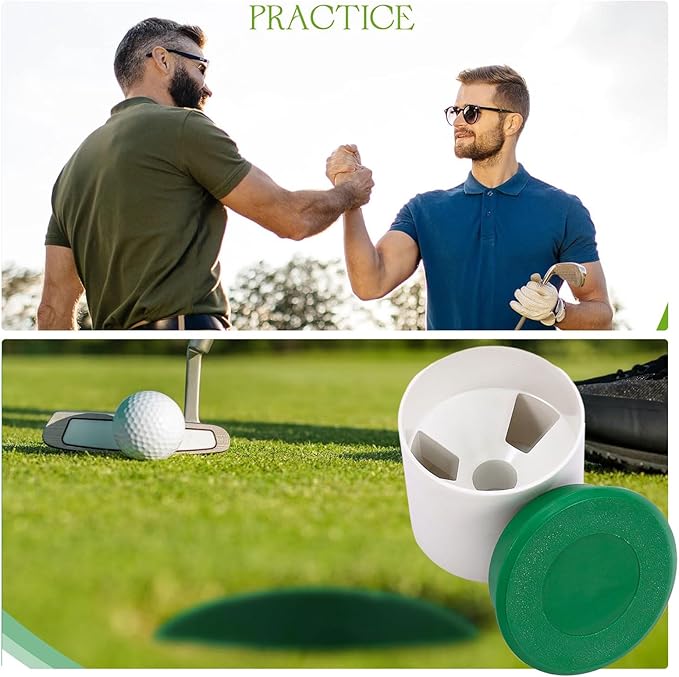 6 Sets Golf Hole Cups with Cover 4'' Putting Green Golf Hole Cup Practice Training Aids for Outdoor Backyard Yard Garden, 6PCS Cup+ 6PCS Lids