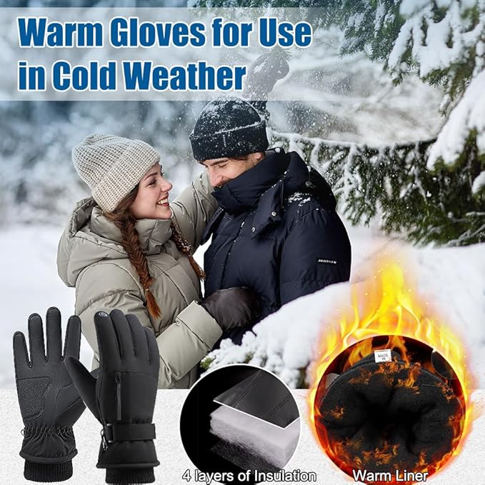 Winter Gloves for Men Women -30℉ Cold Weather Gloves Warm Waterproof Gloves Skiing Snow Glove for Outdoor Work,Windproof Thermal Gloves For for Running Driving Hiking