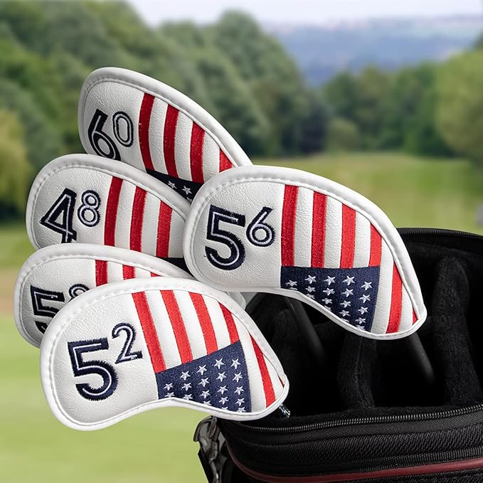 Golf Iron Head Covers Set Iron Headcover Wedge Cover Golf Iron Club Cover USA American Flag for PXG0311