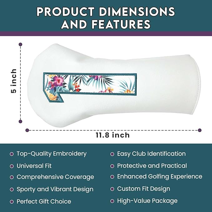 Syren Tropics Club Head Cover - Premium Golf Club Protector - Headcover for Odyssey | Essential Golf Accessories for Men with Premium Club Protection | Funny Golf Accessories for Men (for-Driver)