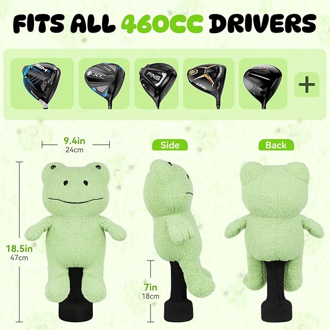Driver Headcover, Funny Golf Club Covers Soft Plush Animal Golf Head Covers, Creative Golf Headcover Fits Standard 460cc Driver Head