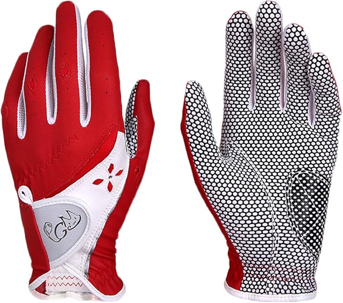 PGM Women's Golf Glove One Pair, Improved Grip System, Cool and Comfortable