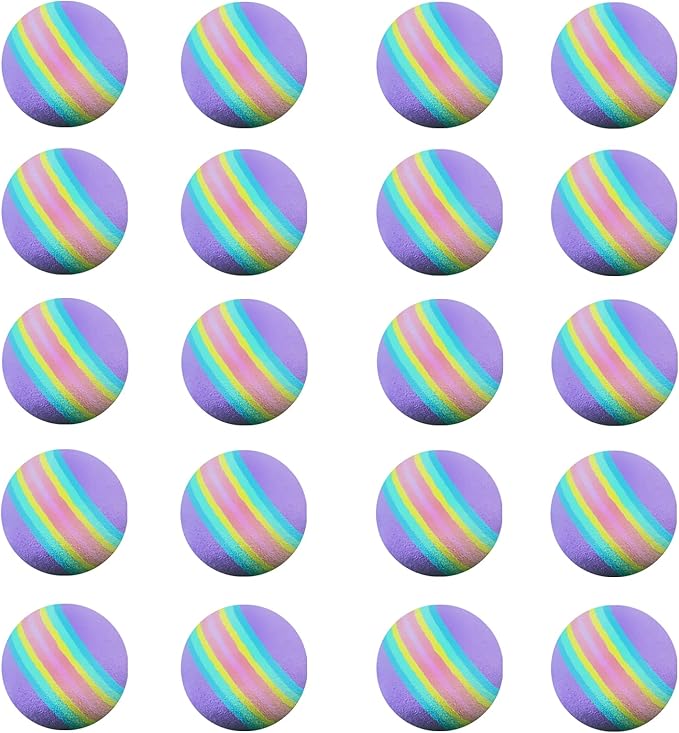 Scott Edward Air Golf Practice Balls, Bright Multicolor and Lightweight Sponge Ball, 20 Pieces, Golf Training Indoor and Outdoor, for Backyard Hitting Mat, Soft for Children, Pets