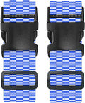 Nuxovilar Luggage Straps of 2 Set Blue White Checkered Pattern, 1.96x90.5 inches - Luggage Straps for Suitcases, Ideal for Sea Trips, Casual Trips, Daily Use